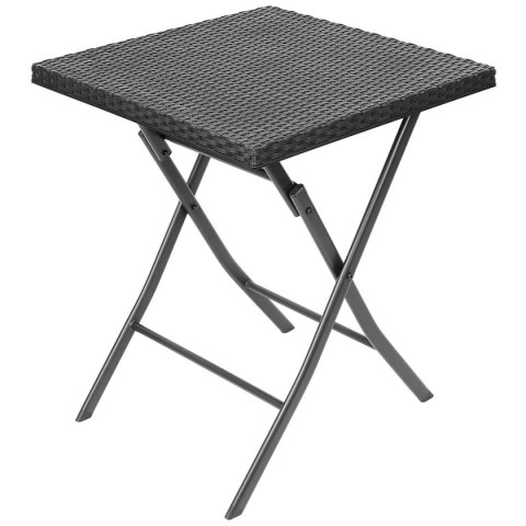 ZESTAW MEBLI BALKONOWYCH STÓŁ 58X58X70CM I 2 KRZESŁA CZARNY Saska Garden ZESTAW MEBLI BALKONOWYCH STÓŁ 58X58X70CM I 2 KRZESŁA CZARNY Saska Garden