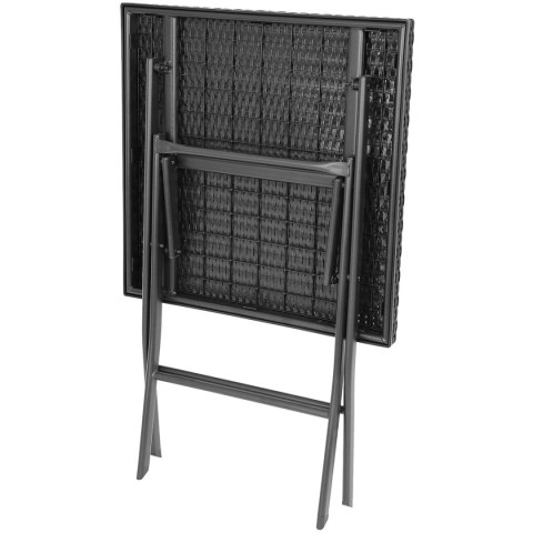 ZESTAW MEBLI BALKONOWYCH STÓŁ 58X58X70CM I 2 KRZESŁA CZARNY Saska Garden ZESTAW MEBLI BALKONOWYCH STÓŁ 58X58X70CM I 2 KRZESŁA CZARNY Saska Garden