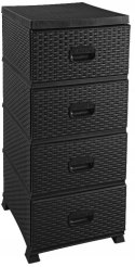 Komoda RATTAN 38x45x90 czarna Katex