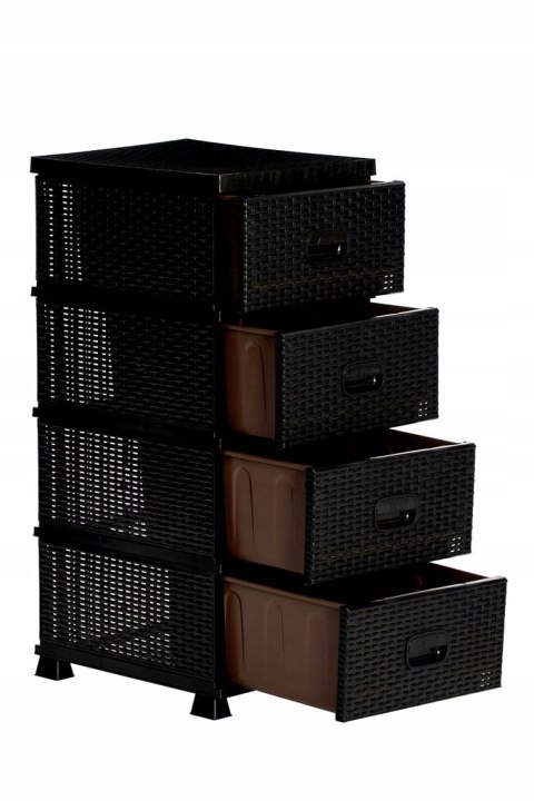 Komoda RATTAN 38x45x90 czarna Katex Komoda RATTAN 38x45x90 czarna Katex