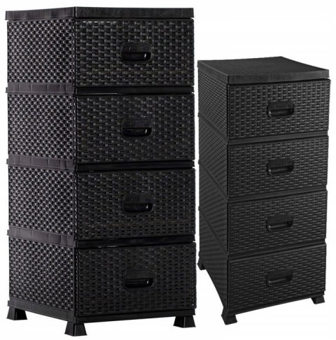 Komoda RATTAN 38x45x90 czarna Katex Komoda RATTAN 38x45x90 czarna Katex