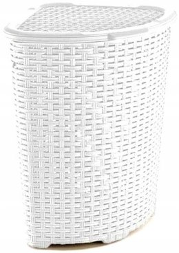 Kosz rogowy RATTAN 52l-biały 402x402x580 Katex