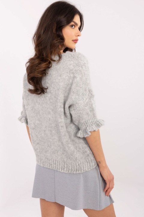 Sweter Damski Model MI-SW-2913.99 Grey - Italy Moda Sweter Damski Model MI-SW-2913.99 Grey - Italy Moda
