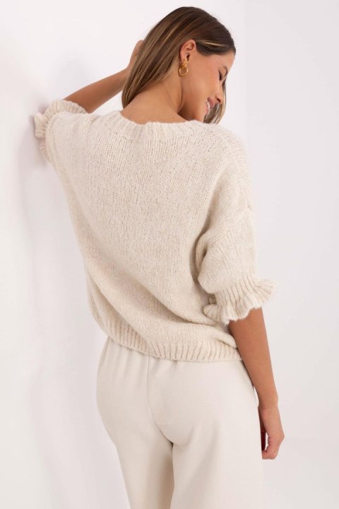 Sweter Damski Model MI-SW-2913.99 Light Beige - Italy Moda Sweter Damski Model MI-SW-2913.99 Light Beige - Italy Moda
