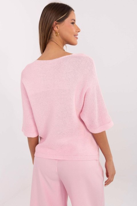 Sweter Damski Model MI-SW-7002.17 Light Pink - Italy Moda Sweter Damski Model MI-SW-7002.17 Light Pink - Italy Moda