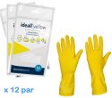 Rękawice Gospodarcze Lateksowe / Żółte / Ideall Yellow - 12 par (S 6-7) MERCATOR