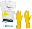 Rękawice Gospodarcze Lateksowe / Żółte / Ideall Yellow - 120 par (L 8-9) MERCATOR