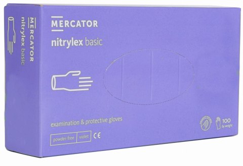 Rękawice Nitrylowe 100 sztuk / Fioletowe / Nitrylex Basic Violet (XL 9-10) MERCATOR Rękawice Nitrylowe 100 sztuk / Fioletowe / Nitrylex Basic Violet (XL 9-10) MERCATOR