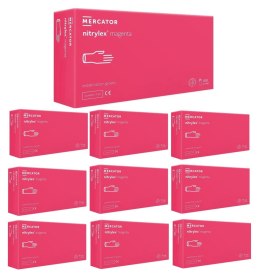 Rękawice Nitrylowe 100 szt. Nitrylex Magenta - 10 szt. (XS 5-6) MERCATOR