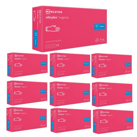 Rękawice Nitrylowe 100 szt. Nitrylex Magenta - 10 szt. (XS 5-6) MERCATOR Rękawice Nitrylowe 100 szt. Nitrylex Magenta - 10 szt. (XS 5-6) MERCATOR
