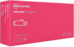 Rękawice Nitrylowe 100 szt. Nitrylex Magenta (M 7-8) MERCATOR
