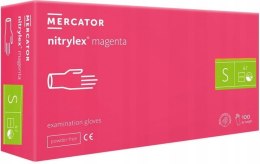 Rękawice Nitrylowe 100 szt. Nitrylex Magenta (S 6-7) MERCATOR