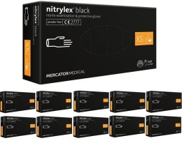 Rękawice Nitrylowe 100 sztuk / Czarne / Nitrylex Black - 10 szt. (XS 5-6) MERCATOR