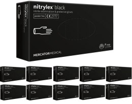 Rękawice Nitrylowe 100 sztuk / Czarne / Nitrylex Black - 10 szt. (XS 5-6) MERCATOR