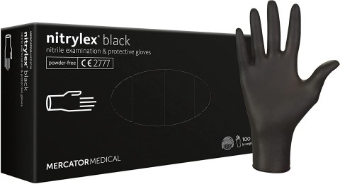 Rękawice Nitrylowe 100 sztuk / Czarne / Nitrylex Black - 10 szt. (XS 5-6) MERCATOR Rękawice Nitrylowe 100 sztuk / Czarne / Nitrylex Black - 10 szt. (XS 5-6) MERCATOR