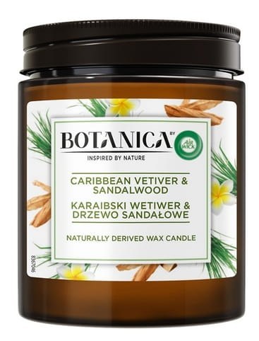 Botanica by Air Wick Karaibski Wetiwer & Drzewo Sandałowe/Caribbean Vetiver & Sandalwood 205g Świeczka AIR WICK Botanica by Air Wick Karaibski Wetiwer & Drzewo Sandałowe/Caribbean Vetiver & Sandalwood 205g Świeczka AIR WICK