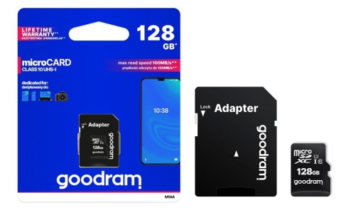 GOODRAM Karta Pamięci MicroSDXC 128GB CL10 UHS I + Adapter GOODRAM GOODRAM Karta Pamięci MicroSDXC 128GB CL10 UHS I + Adapter GOODRAM