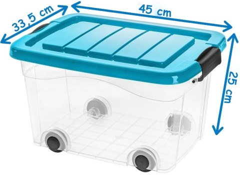 Pojemnik Roller Box 20L, Pokrywa Turkus PAKO Pojemnik Roller Box 20L, Pokrywa Turkus PAKO