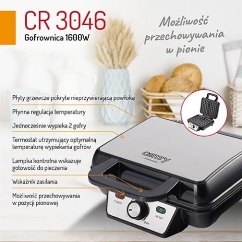 Gofrownica 1600W CAMRY CR 3046 CAMRY Gofrownica 1600W CAMRY CR 3046 CAMRY