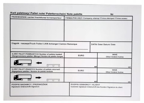 Kwit Paletowy A5 100 kartek - Samokopiujący - 10 kpl. PAKO Kwit Paletowy A5 100 kartek - Samokopiujący - 10 kpl. PAKO