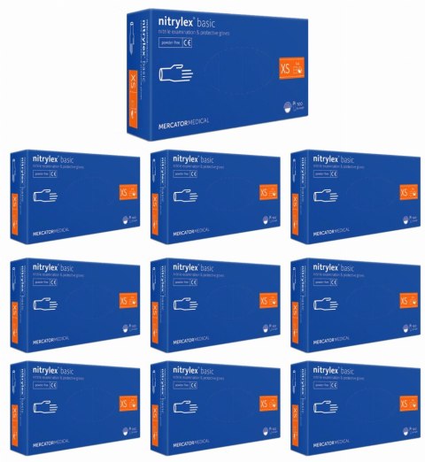Rękawice Nitrylowe 100 szt. Nitrylex Basic Dark Blue - 10 kpl. (M 7-8) MERCATOR Rękawice Nitrylowe 100 szt. Nitrylex Basic Dark Blue - 10 kpl. (M 7-8) MERCATOR