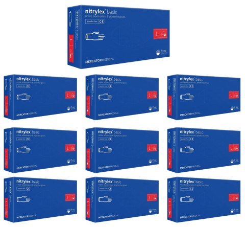 Rękawice Nitrylowe 100 szt. Nitrylex Basic Dark Blue - 10 kpl. (M 7-8) MERCATOR Rękawice Nitrylowe 100 szt. Nitrylex Basic Dark Blue - 10 kpl. (M 7-8) MERCATOR