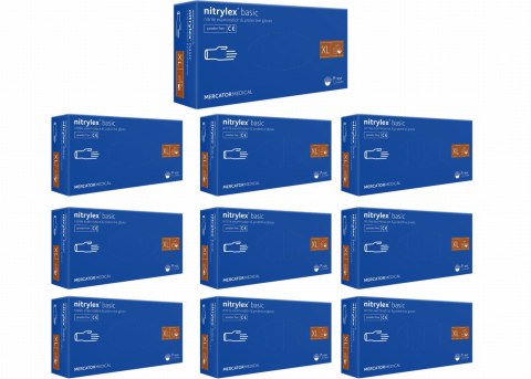 Rękawice Nitrylowe 100 szt. Nitrylex Basic Dark Blue - 10 kpl. (M 7-8) MERCATOR Rękawice Nitrylowe 100 szt. Nitrylex Basic Dark Blue - 10 kpl. (M 7-8) MERCATOR