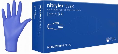 Rękawice Nitrylowe 100 szt. Nitrylex Basic Dark Blue - 10 kpl. (M 7-8) MERCATOR Rękawice Nitrylowe 100 szt. Nitrylex Basic Dark Blue - 10 kpl. (M 7-8) MERCATOR