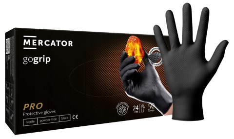 Rękawice Nitrylowe 50 szt. Gogrip Black - 10 op. (XXL 10-11) MERCATOR Rękawice Nitrylowe 50 szt. Gogrip Black - 10 op. (XXL 10-11) MERCATOR