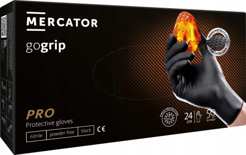 Rękawice Nitrylowe 50 szt. Gogrip Black - 10 op. (XXL 10-11) MERCATOR Rękawice Nitrylowe 50 szt. Gogrip Black - 10 op. (XXL 10-11) MERCATOR