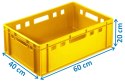 Skrzynka E2 - 600x400x200mm Żółta PAKO