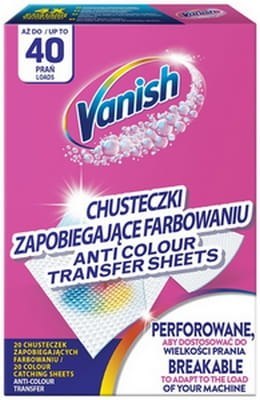 VANISH Color Protect - Chusteczki wyłapujące barwnik, 40 prań VANISH