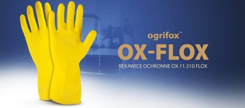 Rękawice ochronne gumowe flokowane / Żółte / OX-FLOX - 100 Par (7 - S) OGRIFOX Rękawice ochronne gumowe flokowane / Żółte / OX-FLOX - 100 Par (7 - S) OGRIFOX