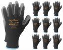 Rękawice robocze / Czarne / OX-LATEKS_BS - 10 Par (7 - S) OGRIFOX