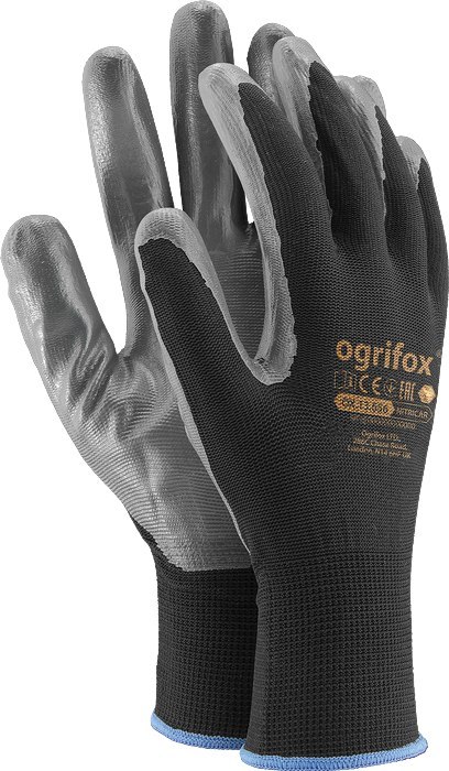 Rękawice robocze / Czarne / OX-NITRICAR_BS - 100 Par (10 - XL) OGRIFOX Rękawice robocze / Czarne / OX-NITRICAR_BS - 100 Par (10 - XL) OGRIFOX