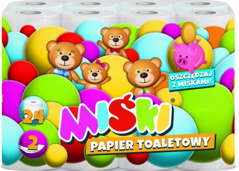 Papier toaletowy 24R MIŚKI 2W MIX - 48 Rolek Miśki Papier toaletowy 24R MIŚKI 2W MIX - 48 Rolek Miśki