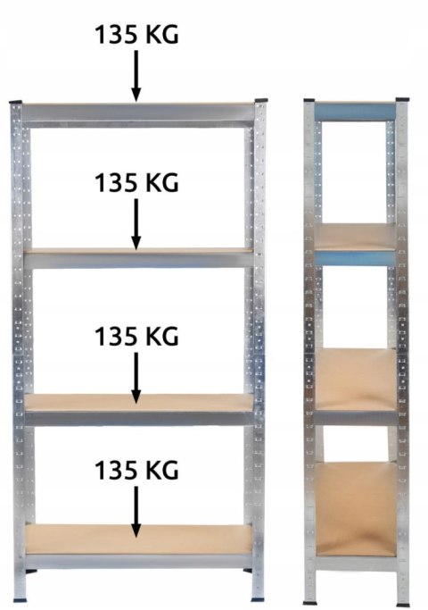 Regał magazynowy 150x75x30 cm - 4 Półki PAKO Regał magazynowy 150x75x30 cm - 4 Półki PAKO