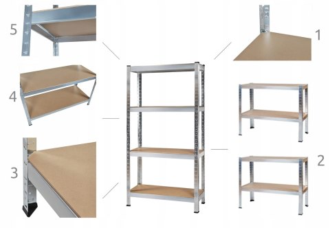 Regał magazynowy 150x75x30 cm - 4 Półki PAKO Regał magazynowy 150x75x30 cm - 4 Półki PAKO