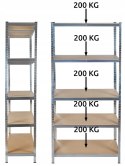 Regał magazynowy 220x100x45 cm - 5 Półek PAKO