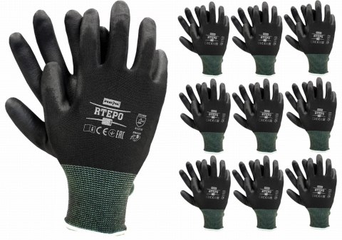 Rękawice robocze / Czarne / RTEPO_BB - 10 par (10 - XL) REIS Rękawice robocze / Czarne / RTEPO_BB - 10 par (10 - XL) REIS