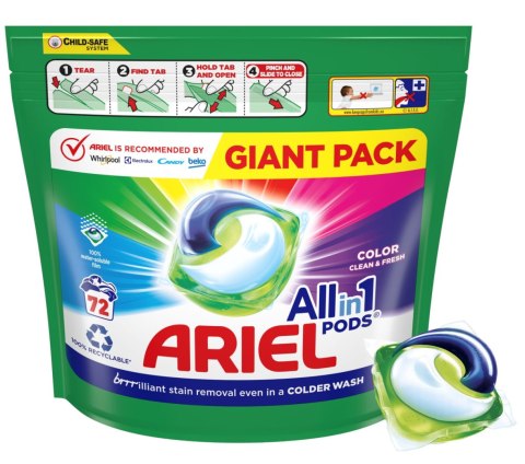 Ariel Kapsułki Do Prania All-in-1 PODS Kolor 72 szt. Ariel Ariel Kapsułki Do Prania All-in-1 PODS Kolor 72 szt. Ariel