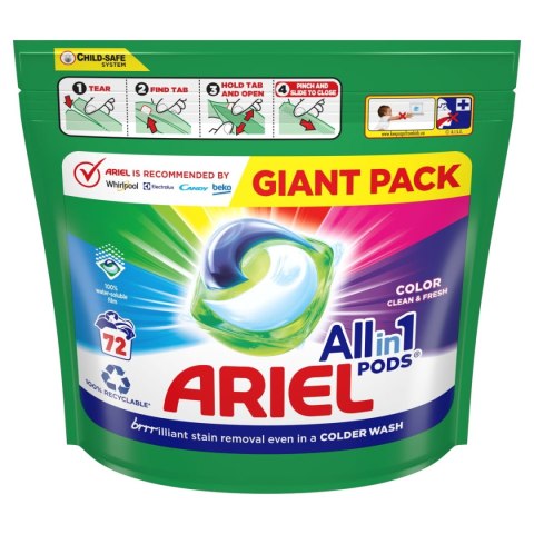 Ariel Kapsułki Do Prania All-in-1 PODS Kolor 72 szt. Ariel Ariel Kapsułki Do Prania All-in-1 PODS Kolor 72 szt. Ariel