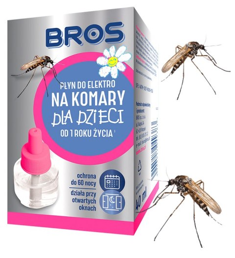 BROS - płyn do elektro na komary dla dzieci od 1 roku życia - 60 nocy BROS BROS - płyn do elektro na komary dla dzieci od 1 roku życia - 60 nocy BROS