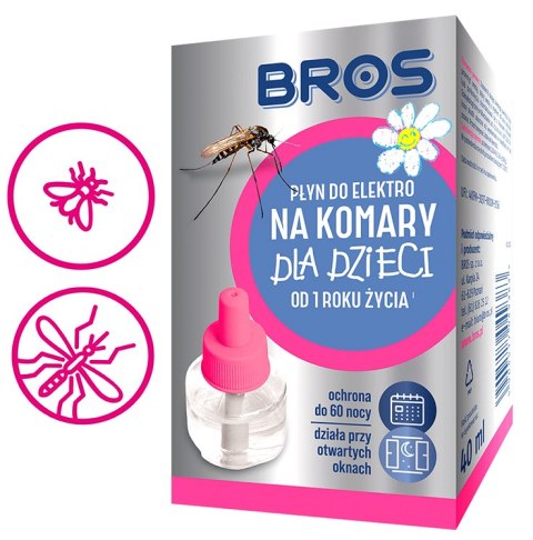 BROS - płyn do elektro na komary dla dzieci od 1 roku życia - 60 nocy BROS BROS - płyn do elektro na komary dla dzieci od 1 roku życia - 60 nocy BROS
