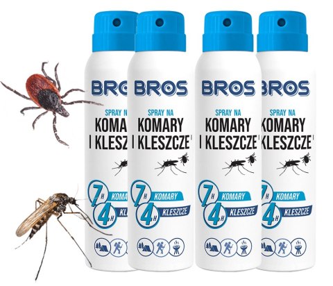 BROS - spray na komary i kleszcze 90ml - 4 szt. BROS BROS - spray na komary i kleszcze 90ml - 4 szt. BROS