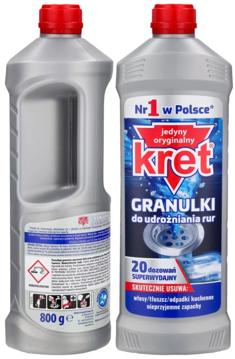 Kret Granulki Do Udrożniania Rur 800g KRET Kret Granulki Do Udrożniania Rur 800g KRET