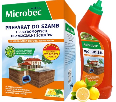 BROS - Microbec ULTRA 1kg zapach cytryny - preparat do szamb BROS BROS - Microbec ULTRA 1kg zapach cytryny - preparat do szamb BROS