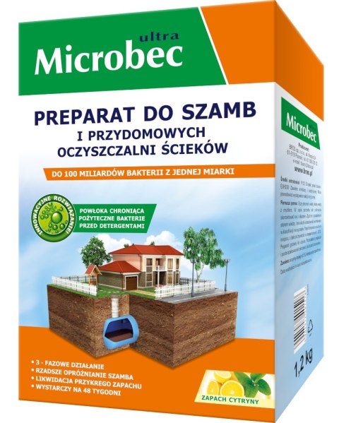 BROS - Microbec ULTRA 1kg zapach cytryny - preparat do szamb BROS BROS - Microbec ULTRA 1kg zapach cytryny - preparat do szamb BROS