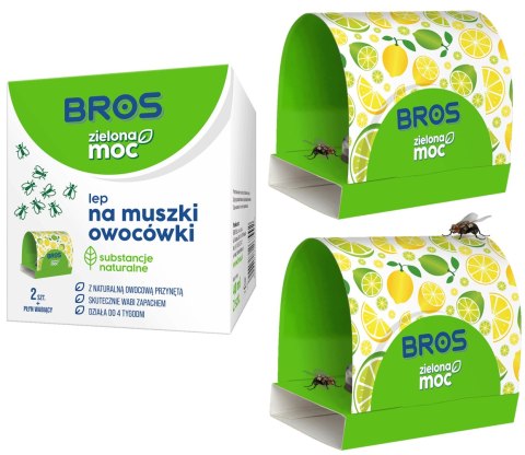 BROS - Zielona Moc lep na muszki owocówki 2 szt. BROS BROS - Zielona Moc lep na muszki owocówki 2 szt. BROS