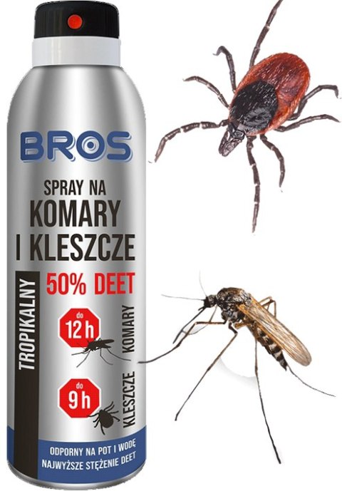 BROS - spray na komary i kleszcze 50% DEET 90ml - 2 szt. BROS BROS - spray na komary i kleszcze 50% DEET 90ml - 2 szt. BROS
